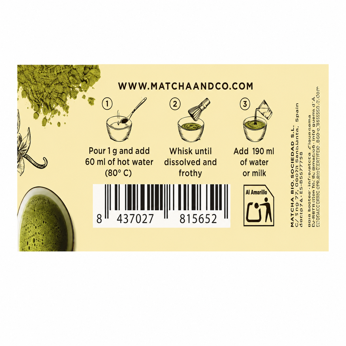 MATCHA&CO TE MATCHA VAINILLA 80GR