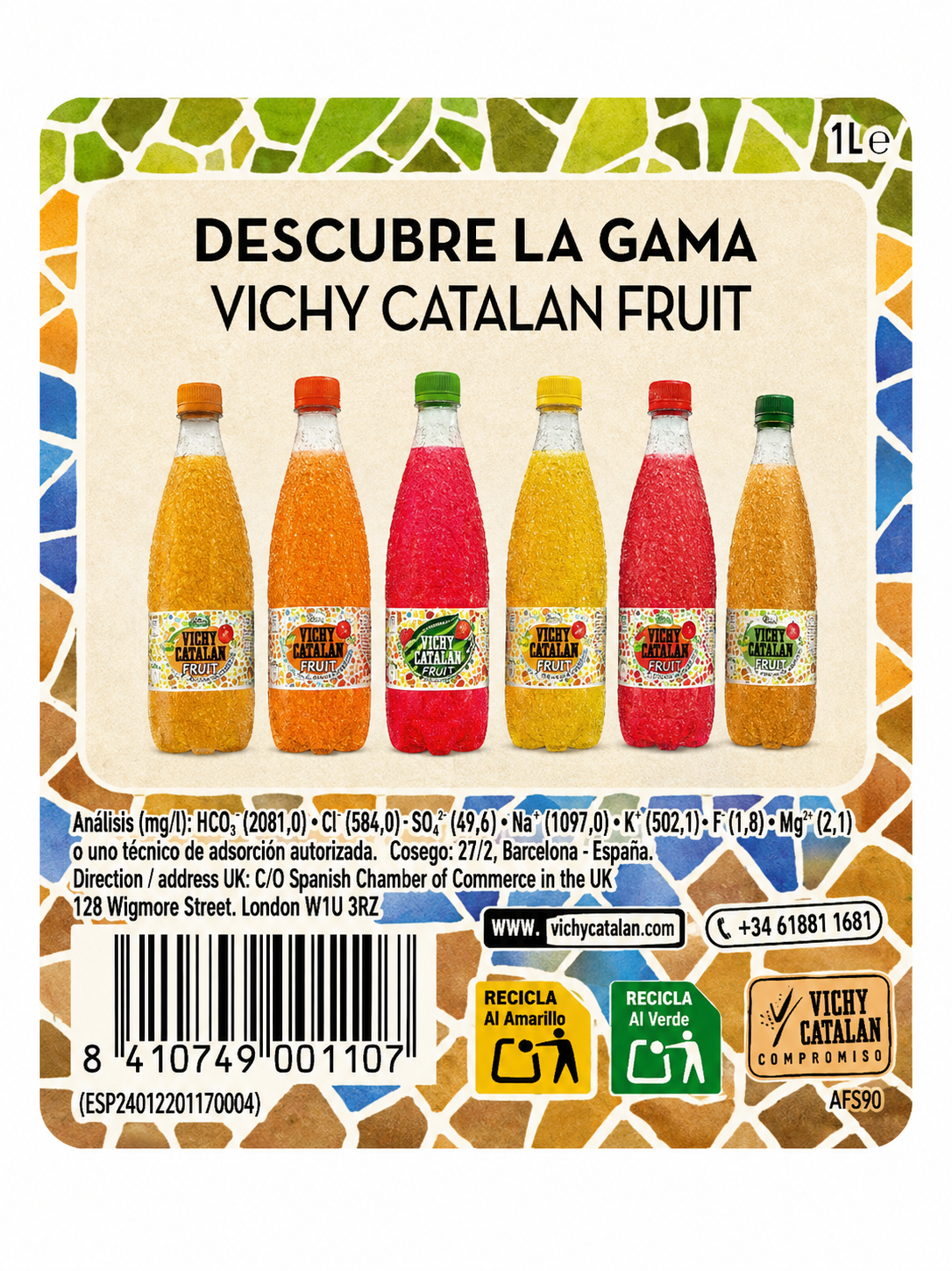 VICHY CATALAN AGUA CON GAS BOTELLIN 1,2L
