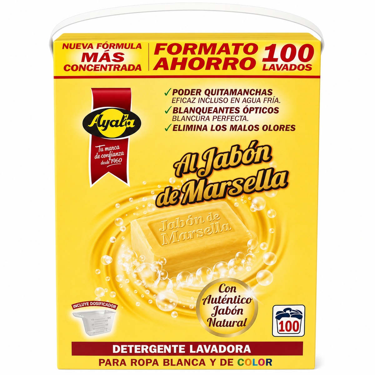 AYALA DETERGENTE MARSELLA MALETA 100 CACITOS