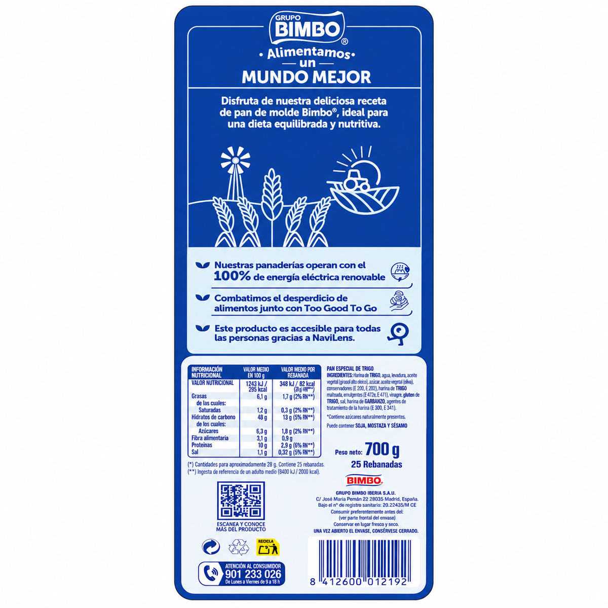 PAN BIMBO SANDWICH FAMILIAR 640 GRS.