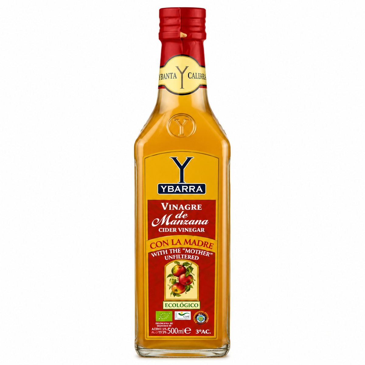 YBARRA VINAGRE DE MANZANA ECO. CON LA MADRE SIN FILTRAR 500ML