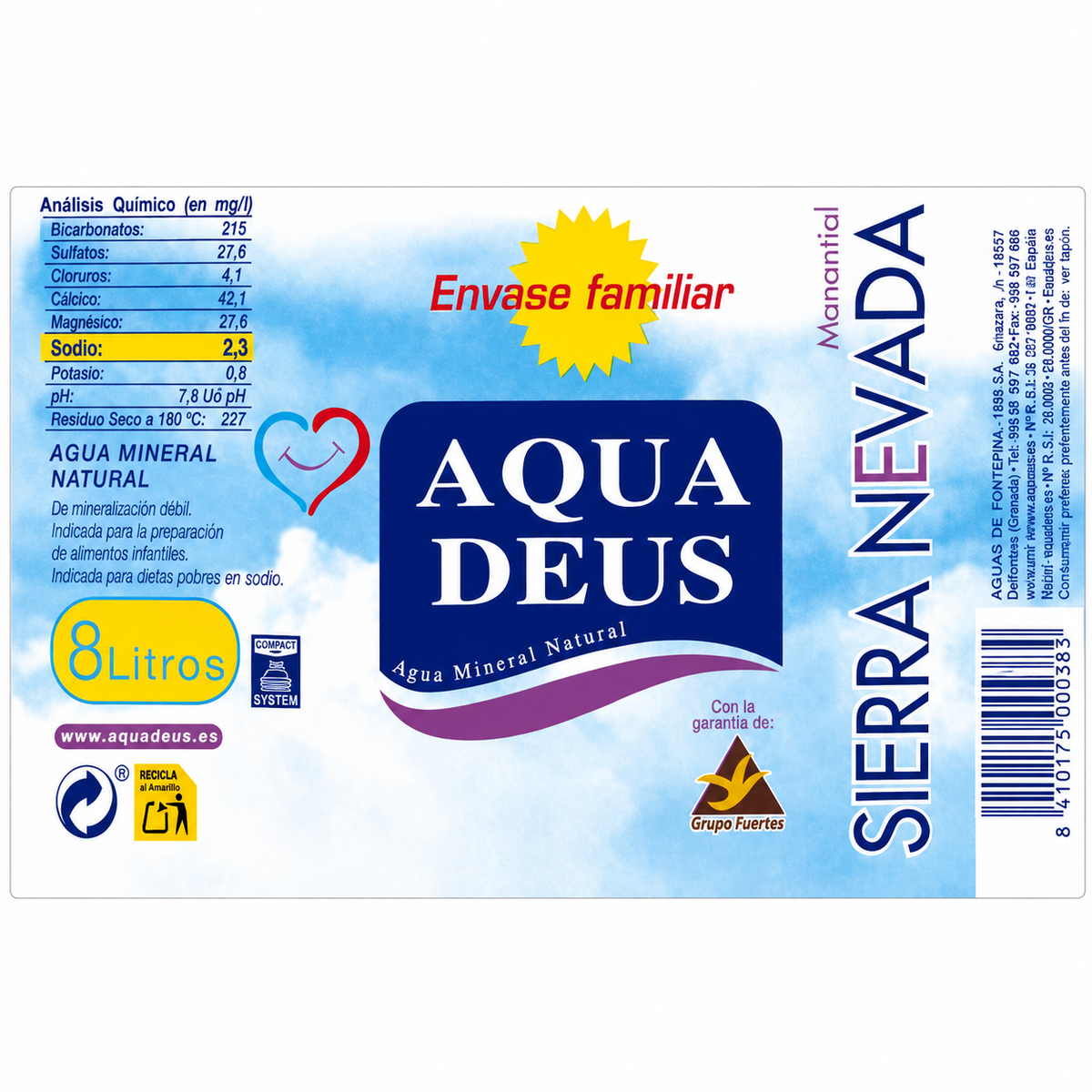Aquadeus Agua Mineral 8l