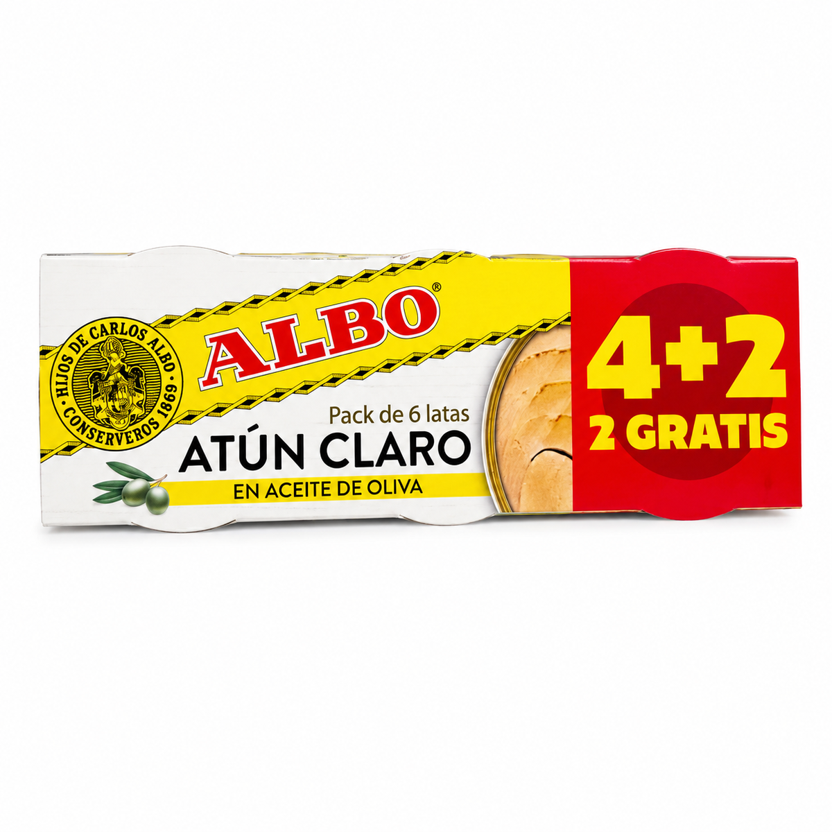 ALBO ATUN CLARO ACEITE OLIVA PACK 4+2 288G