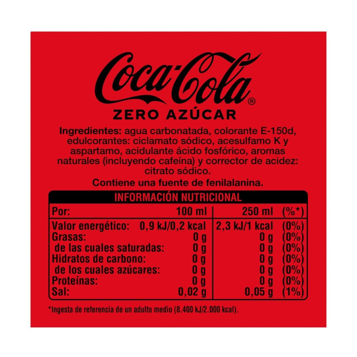 Coca-Cola Zero Botella 1.25l