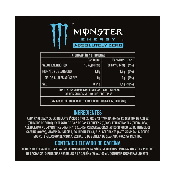 MONSTER ENERGY ABSOLUTELY ZERO 500ML
