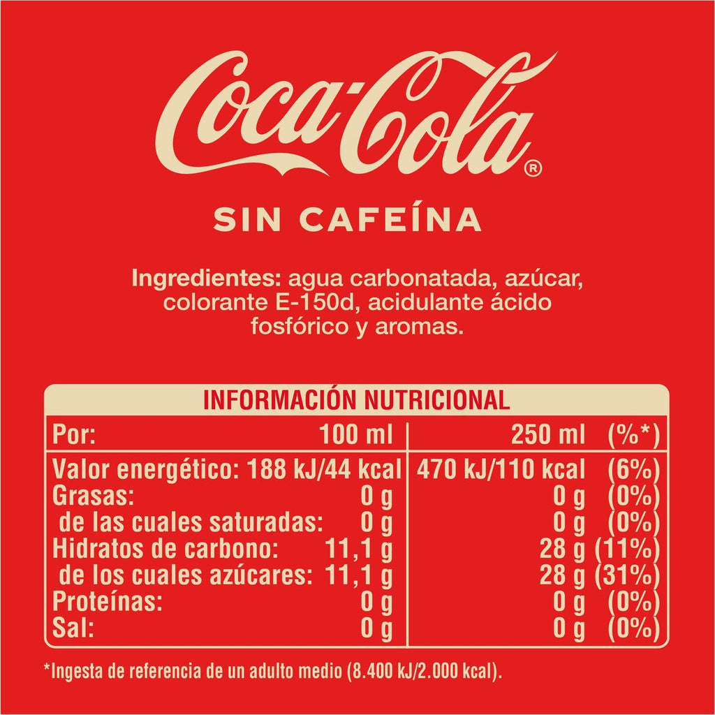 COCA COLA 2 LITROS SIN CAFEINA