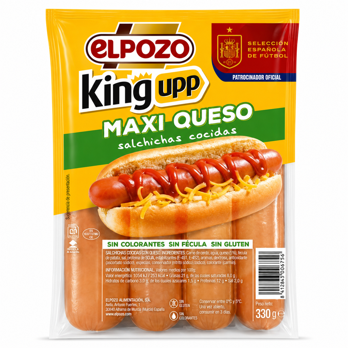 ELPOZO SALCHICHAS KING UPP MAXI QUESO 330GR