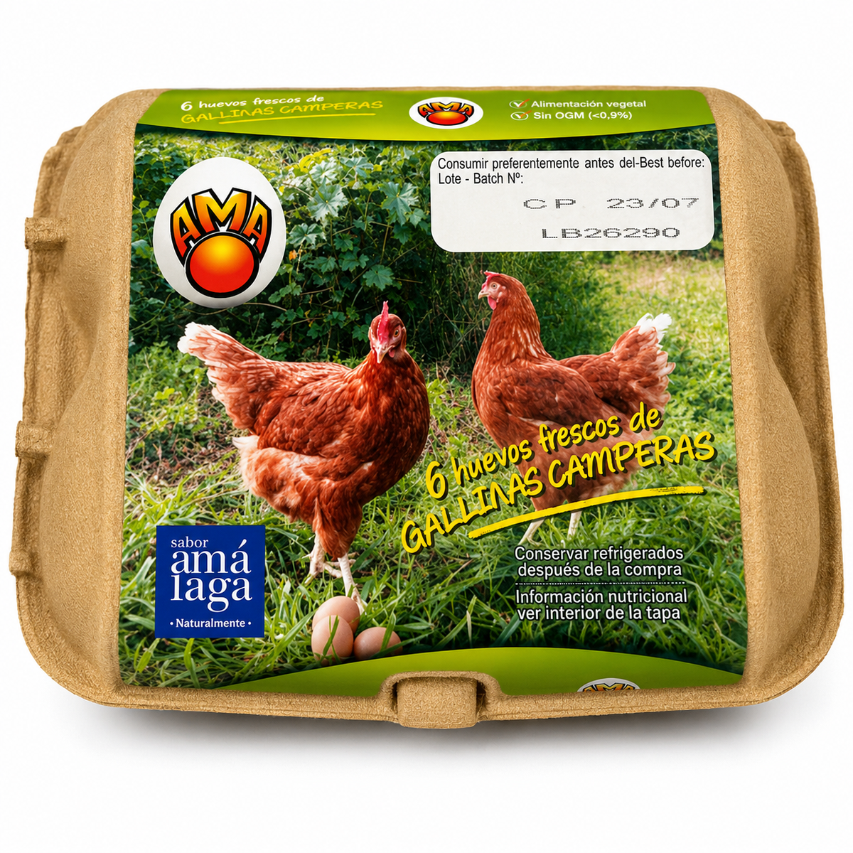 AMA HUEVOS CAMPEROS CARTON 6 HUEVOS