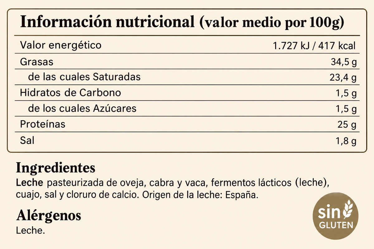 GARCIA BAQUERO Q. SEMICURADO MINI PIEZA 465GRS