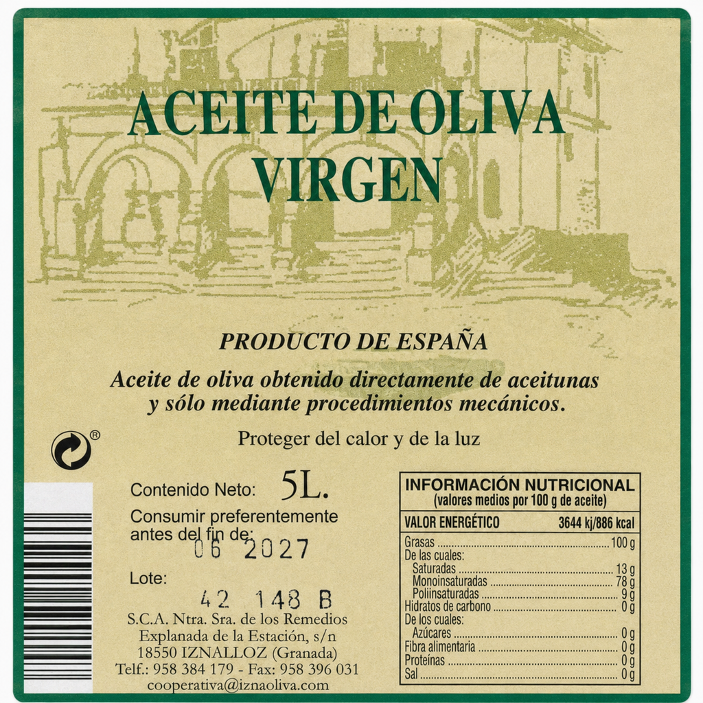 IZNAOLIVA ACEITE OLIVA VIRGEN 5L
