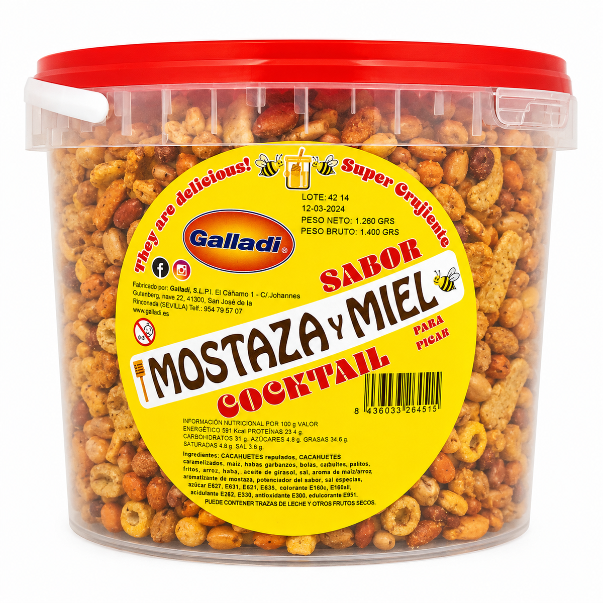 GALLADI COCKTAIL MOSTAZA Y MIEL TARRO 1,4KG