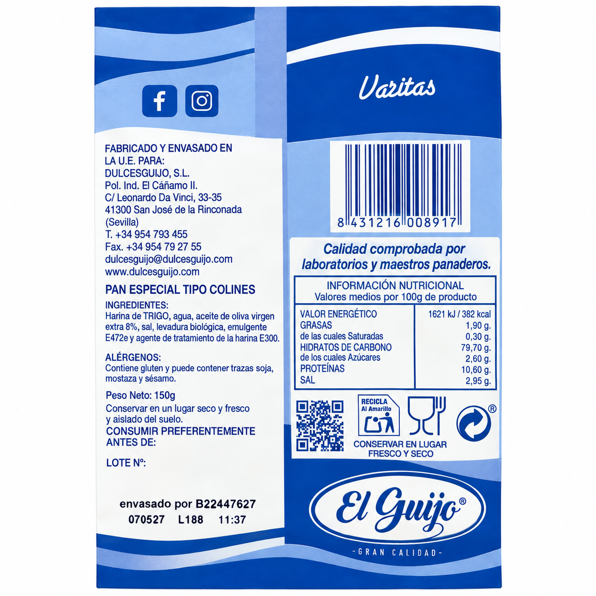 EL GUIJO PICOS VARITAS 150GR