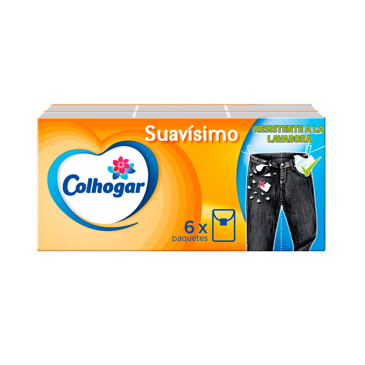 COLHOGAR PAÑUELOS BLANCOS SUAVISIMO PACK 6