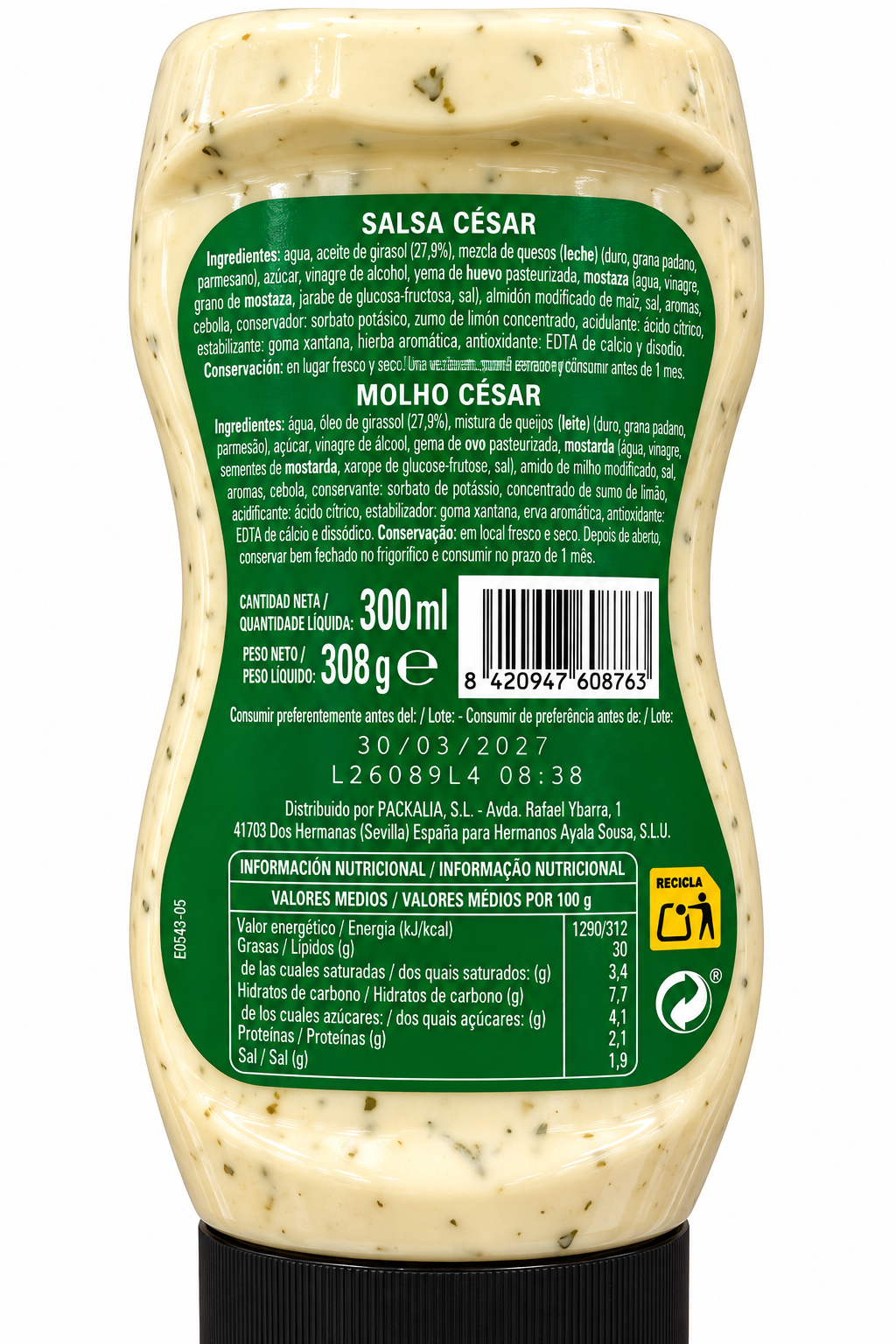 AYALA SALSA CESAR PET 300 ML