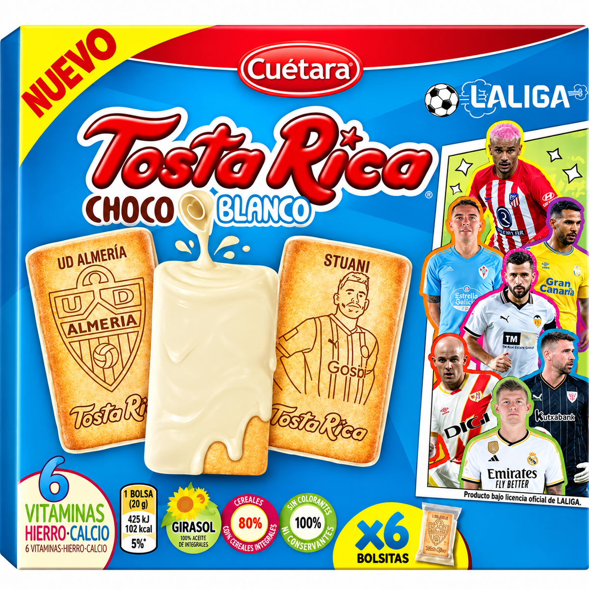 CUETARA TOSTA RICA CHOCO BLANCO 220GR
