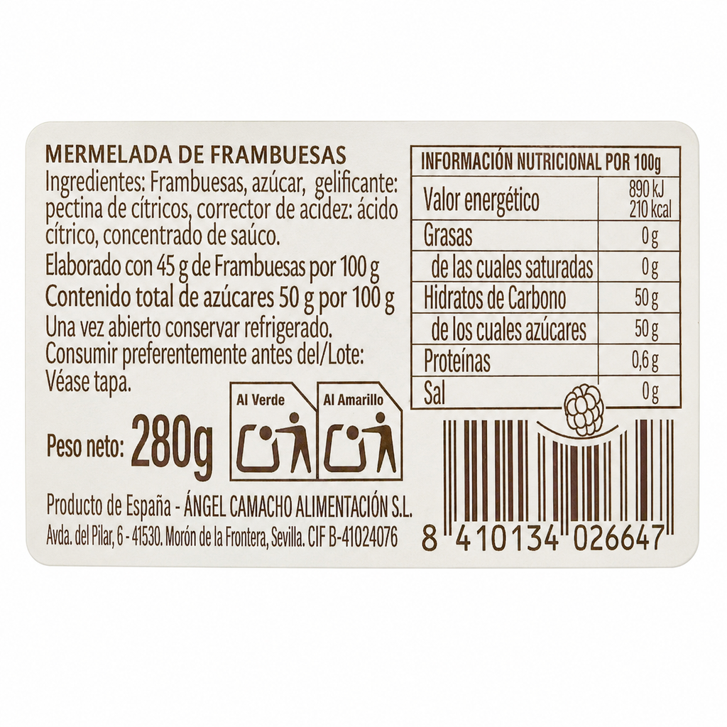 MERMELADA VIEJA FABRICA FRAMBUESAS 280 GRS