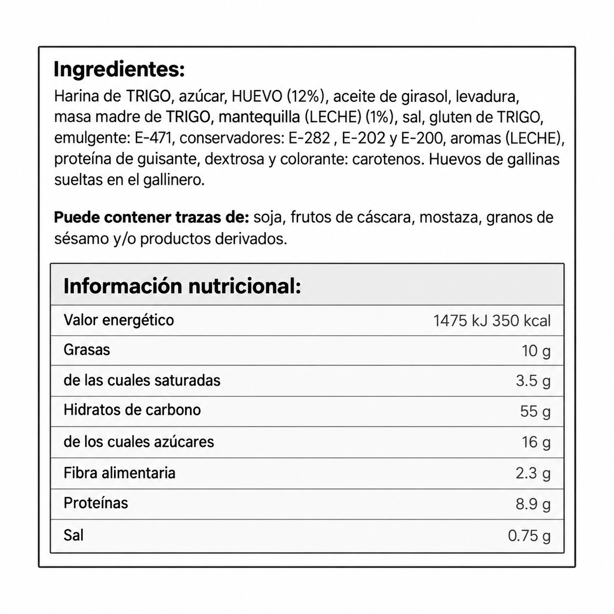 DULCESOL PAN BRIOCHE 12U 1020GR