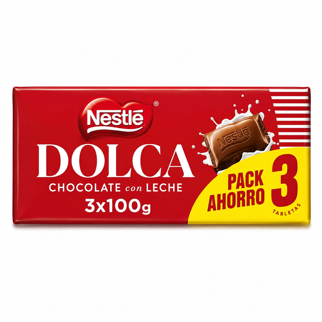 NESTLE DOLCA CHOCOLATE CON LECHE PACK 3X100 GRS.