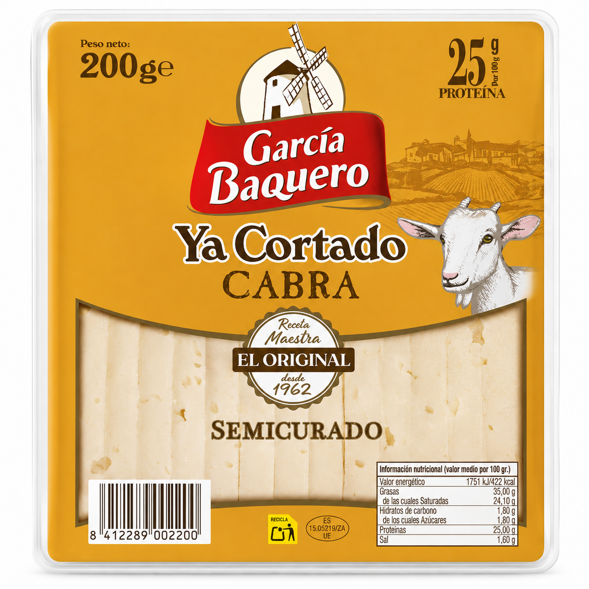 GARCIA BAQUERO YA CORTADO Q. CABRA CUÑA 250GR