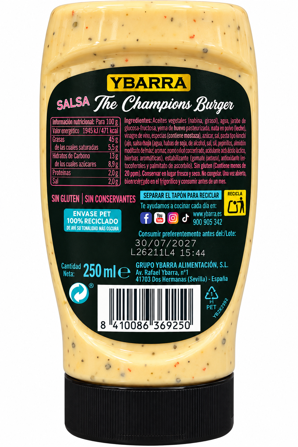 -YBARRA SALSA CHAMPIONS BURGER 250ML