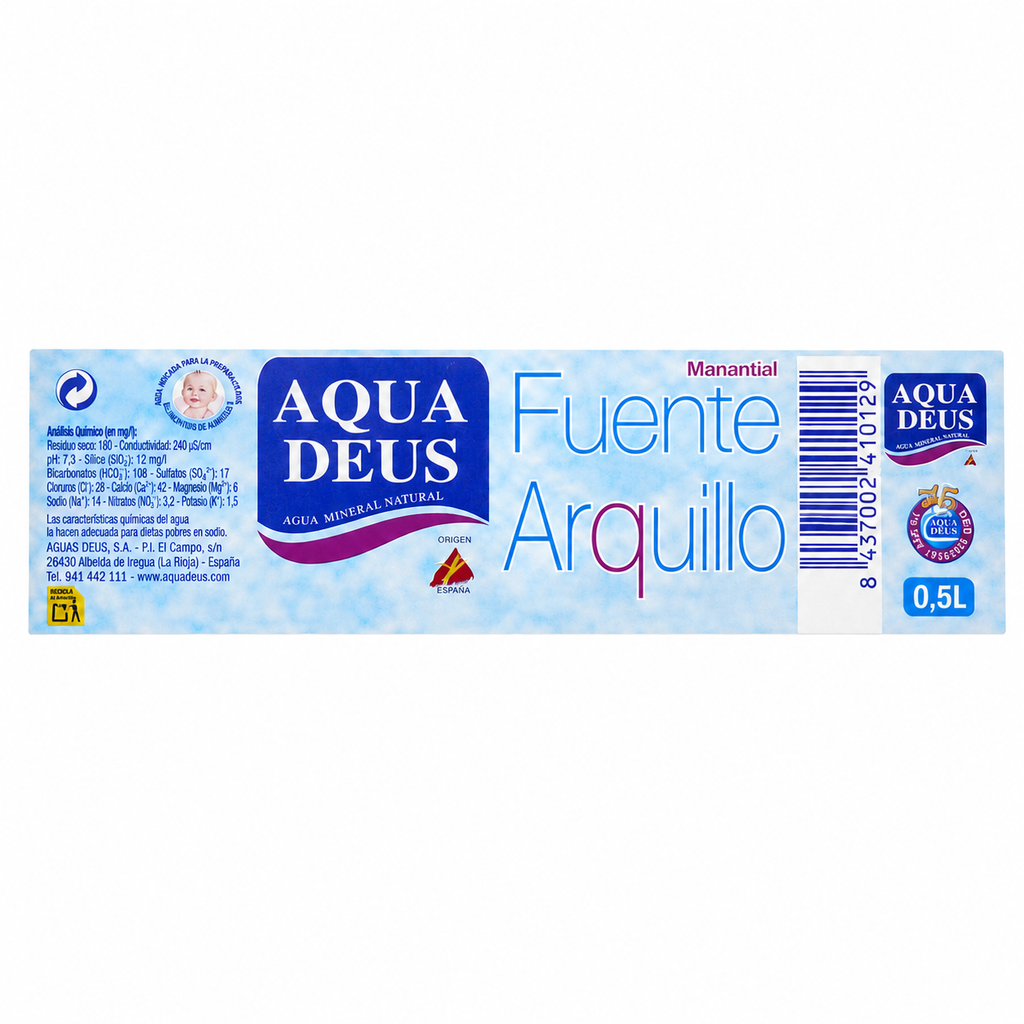 Aquadeus Agua Mineral Botella 0.50l