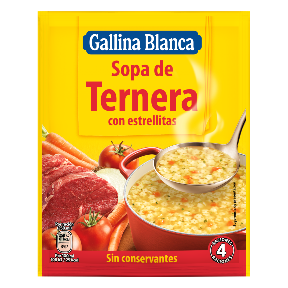 GALLINA BLANCA SOPA TERNERA ESTRELLITA 56 GRS.
