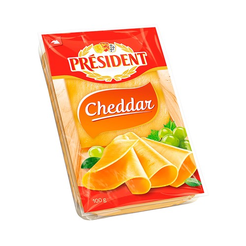 PRESIDENT QUESO CHEDDAR LONCHAS 100GR