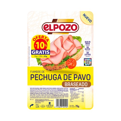 Elpozo Pechuga de Pavo Braseadalonchas 80 g