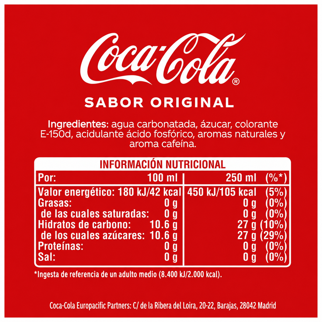 COCA COLA VIDRIO 1 L