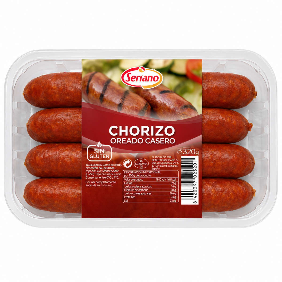 SERRANO CHORIZO OREADO CASERO 320GR