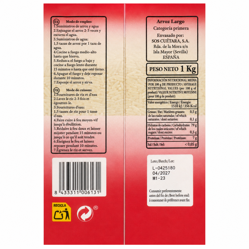 LA RUEDA ARROZ LARGO 1KG