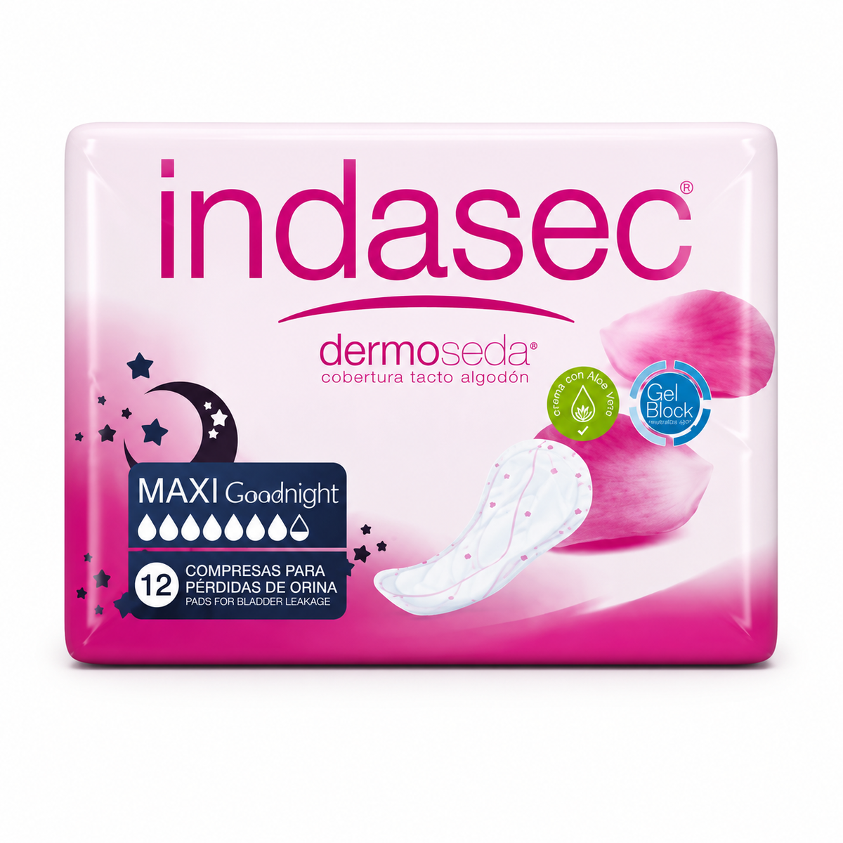 INDASEC INCONTINENCIA MAXI GOOD NIGHT DERMOSEDA 12 UD