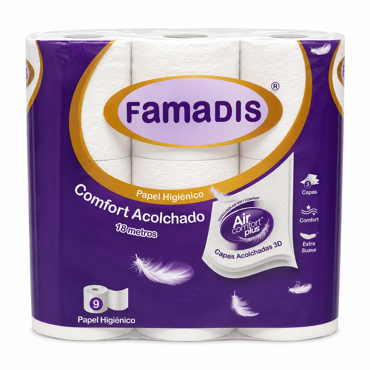 FAMADIS PAPEL HIGIENICO ALCOLCHADO 3C. 9 ROLLOS