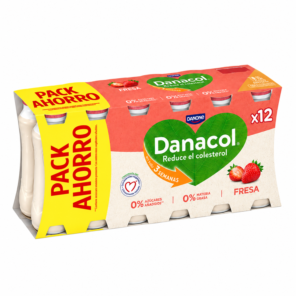 Danone Danacol Liquido Fresa Pack 12 Un