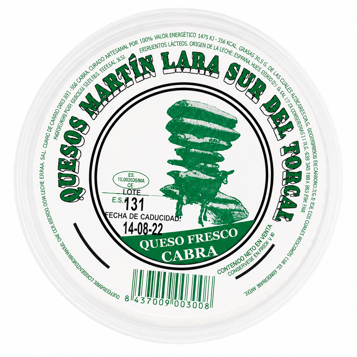 QUESO MARTIN LARA Q. FRESCO CABRA TARRINA 250GRS APROX