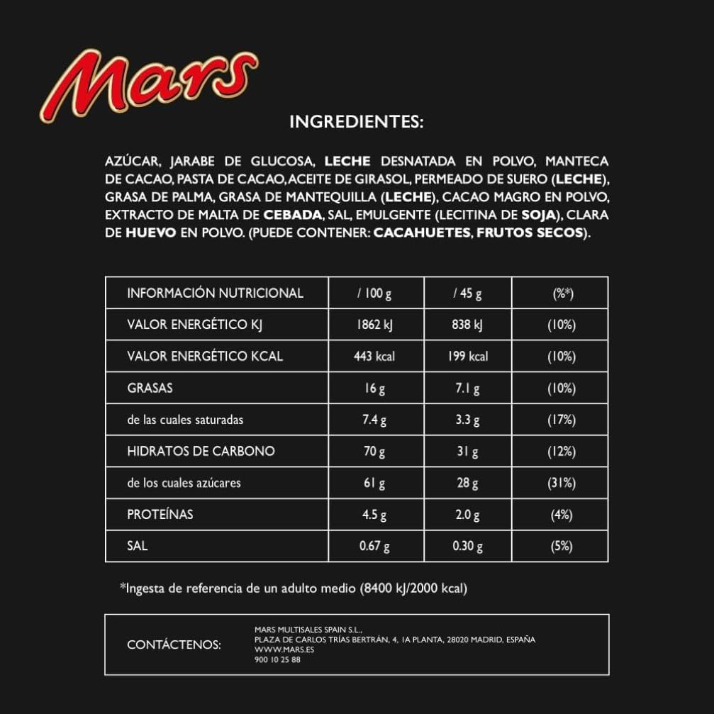 MARS PACK 5 X 45GR 225GR