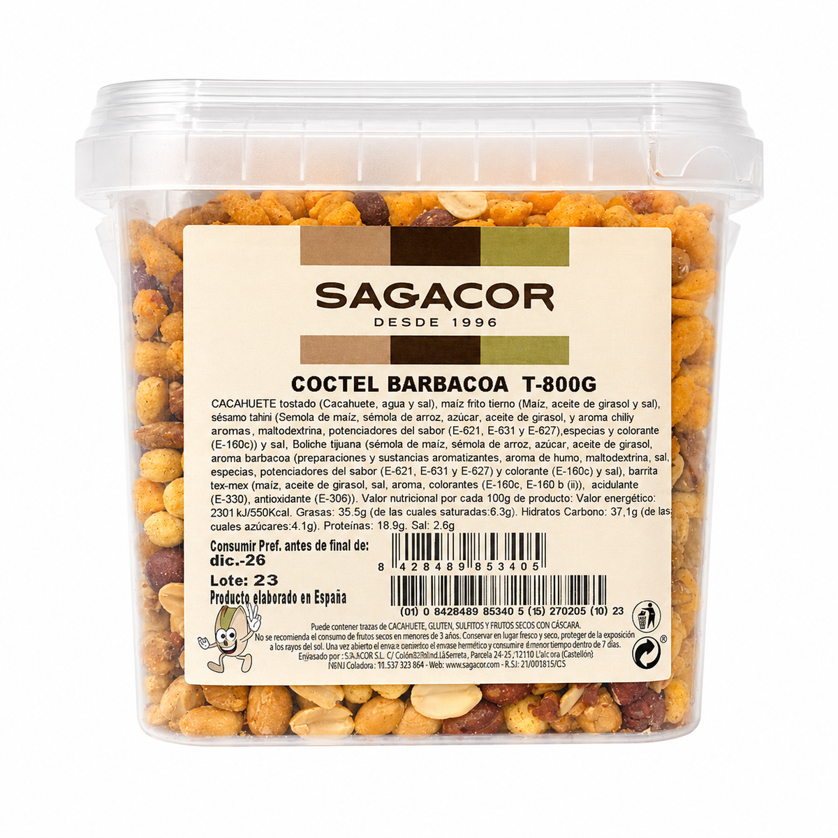 SAGACOR COCTEL BARBACOA TARRO 800GR