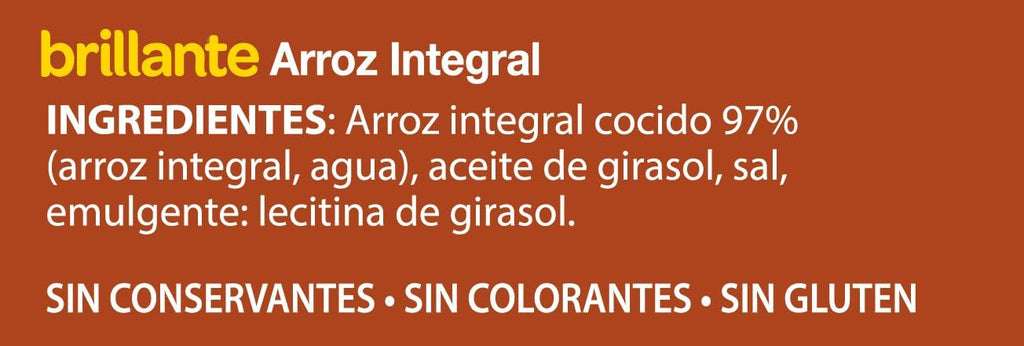 (*) BRILLANTE ARROZ INTEGRAL P.2 UDS 125 GR.