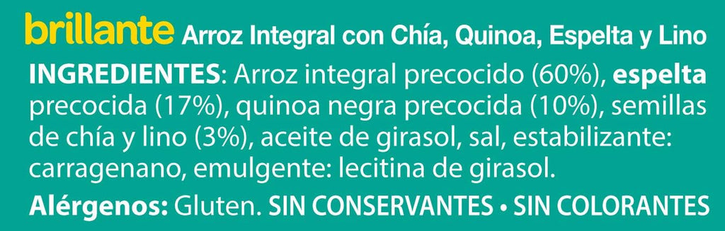 BRILLANTE ARROZ INTEGRAL C/ CHIA PACK 2 X 125GR