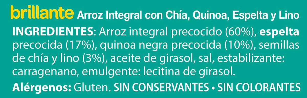 BRILLANTE ARROZ INTEGRAL C/ CHIA PACK 2 X 125GR