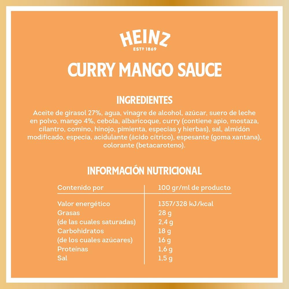 HEINZ SALSA CURRY-MANGO 225 GR
