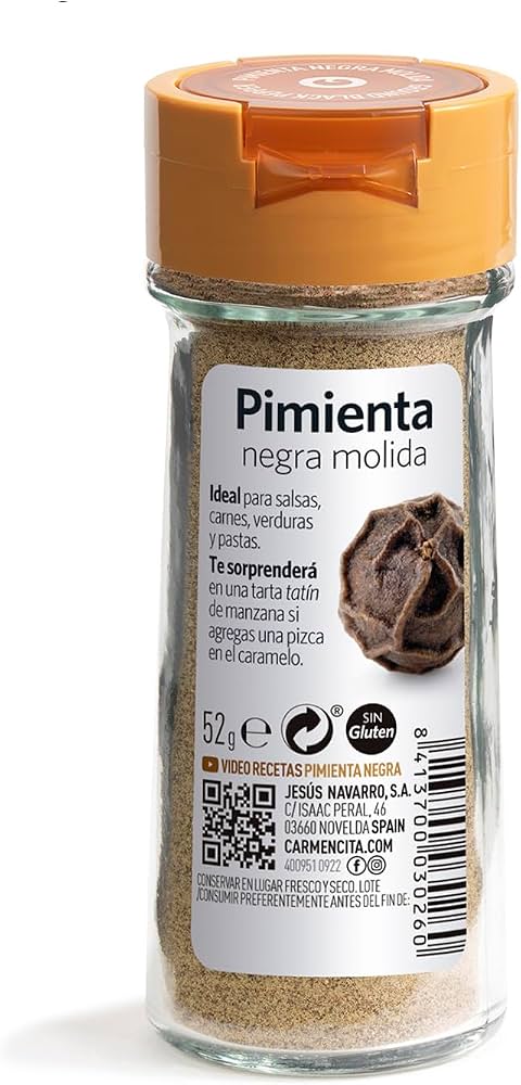 CARMENCITA PIMIENTA NEGRA MOLIDA TARRO CRISTAL