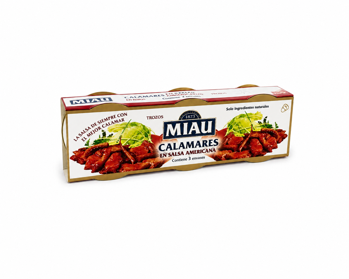 Miau Calamares en Salsa Americana Pack 3 X 78 g