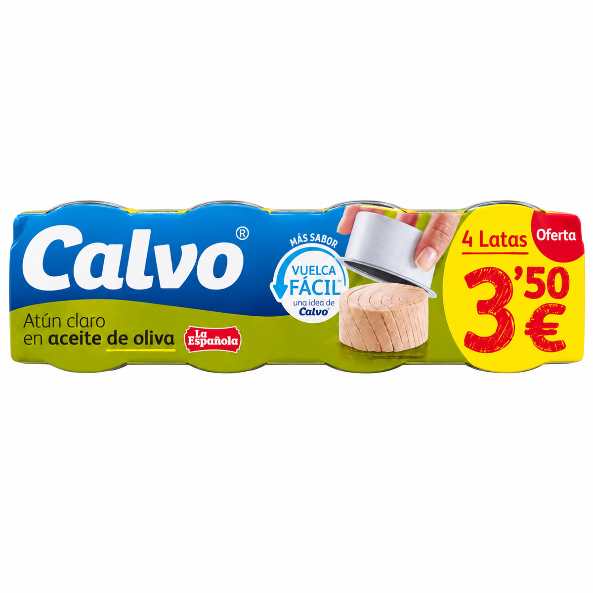 Calvo Atun Claro en Aceite de Oliva Pack 4 X 52g 3,50€