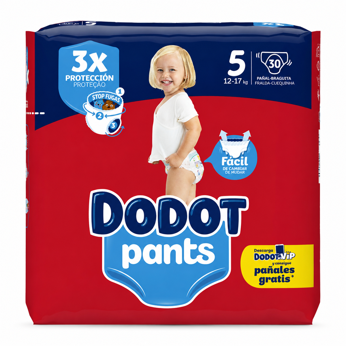 DODOT PANTS TALLA 5 12-17KG 30 UNID