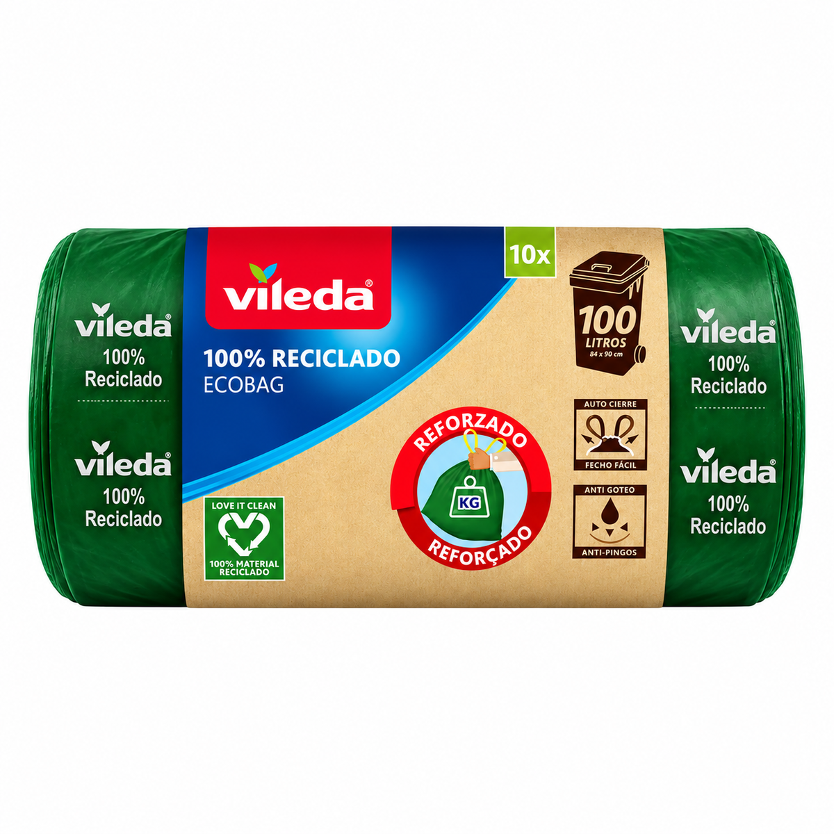 BOLSA BASURA VILEDA REFORZADA 100L 10 UNID.