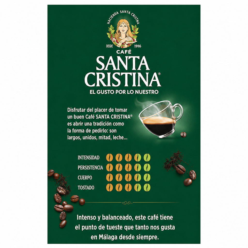 Santa Cristina Cafe Natural Molido Pack 2 X 250 g