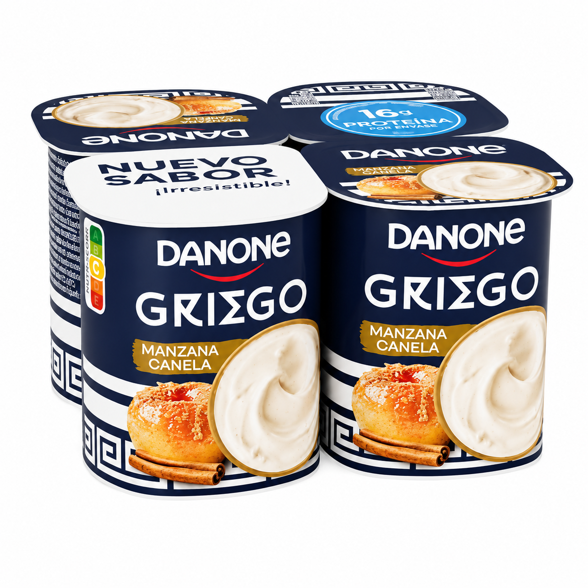 DANONE YOGUR GRIEGO CON MANZANA Y CANELA PACK 4X110