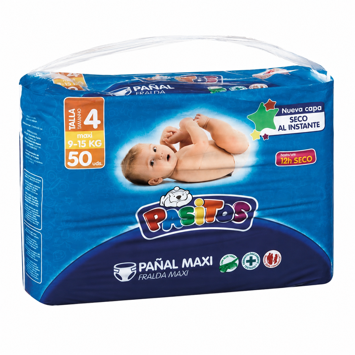 PASITOS PAÑAL TALLA 4 9 KG A 15 KG 50 U