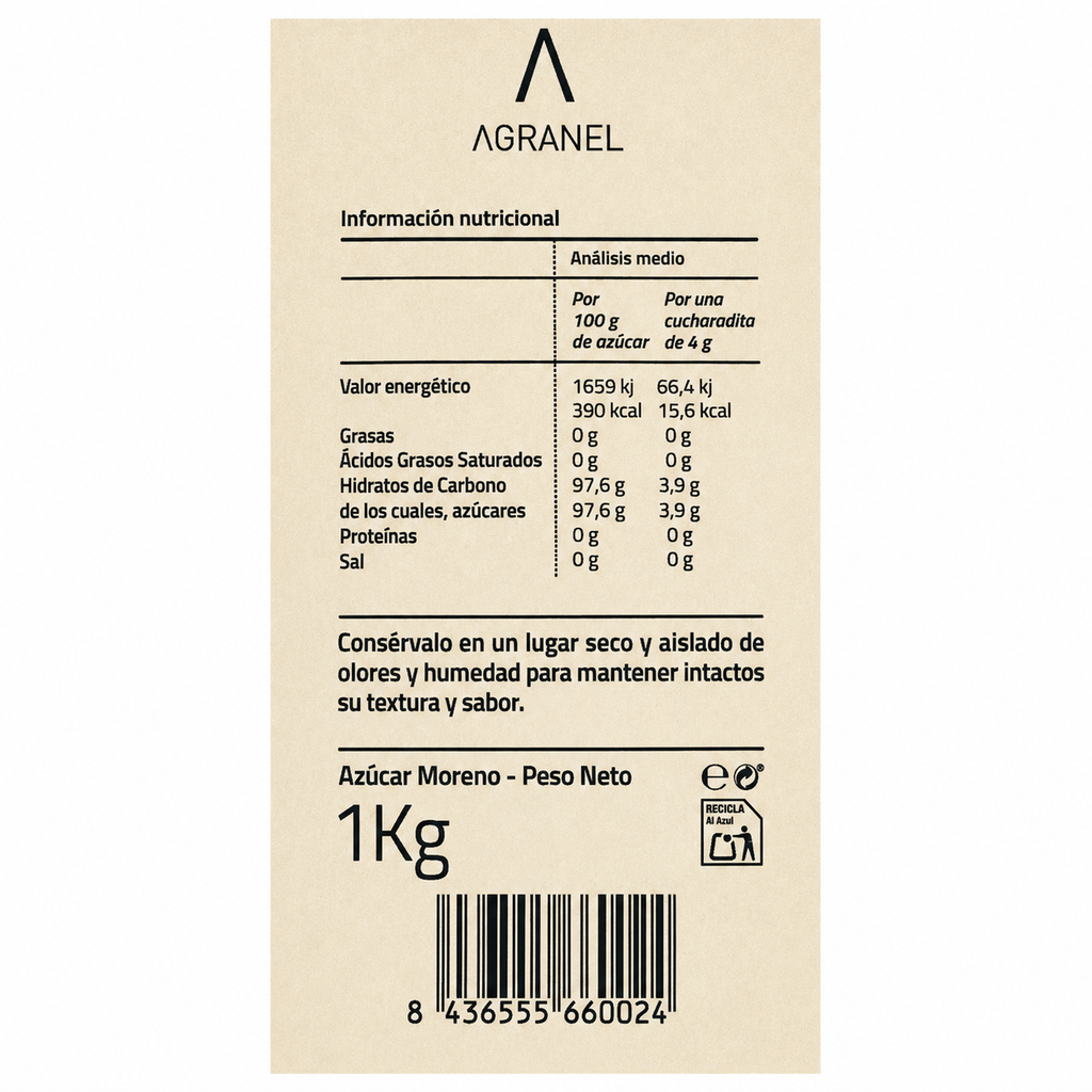 AGRANEL AZUCAR MORENO 1KG